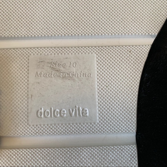 dolce Vita Soft Fuzzy Black Two Strap Slippers Size 10 - Picture 5 of 6